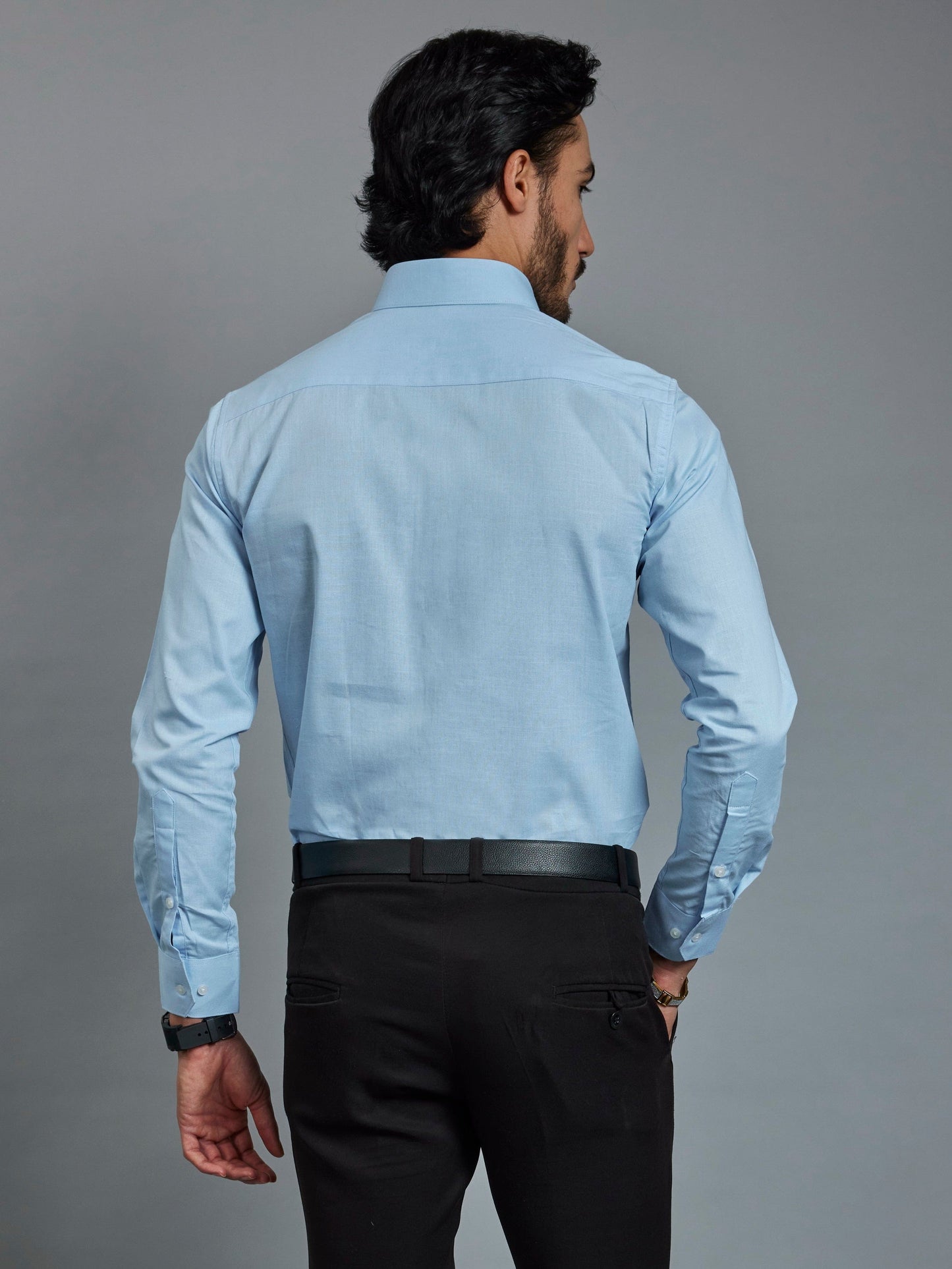 OTFIT Men’s Classic Linen Shirt – Sky Blue (Full Sleeve)