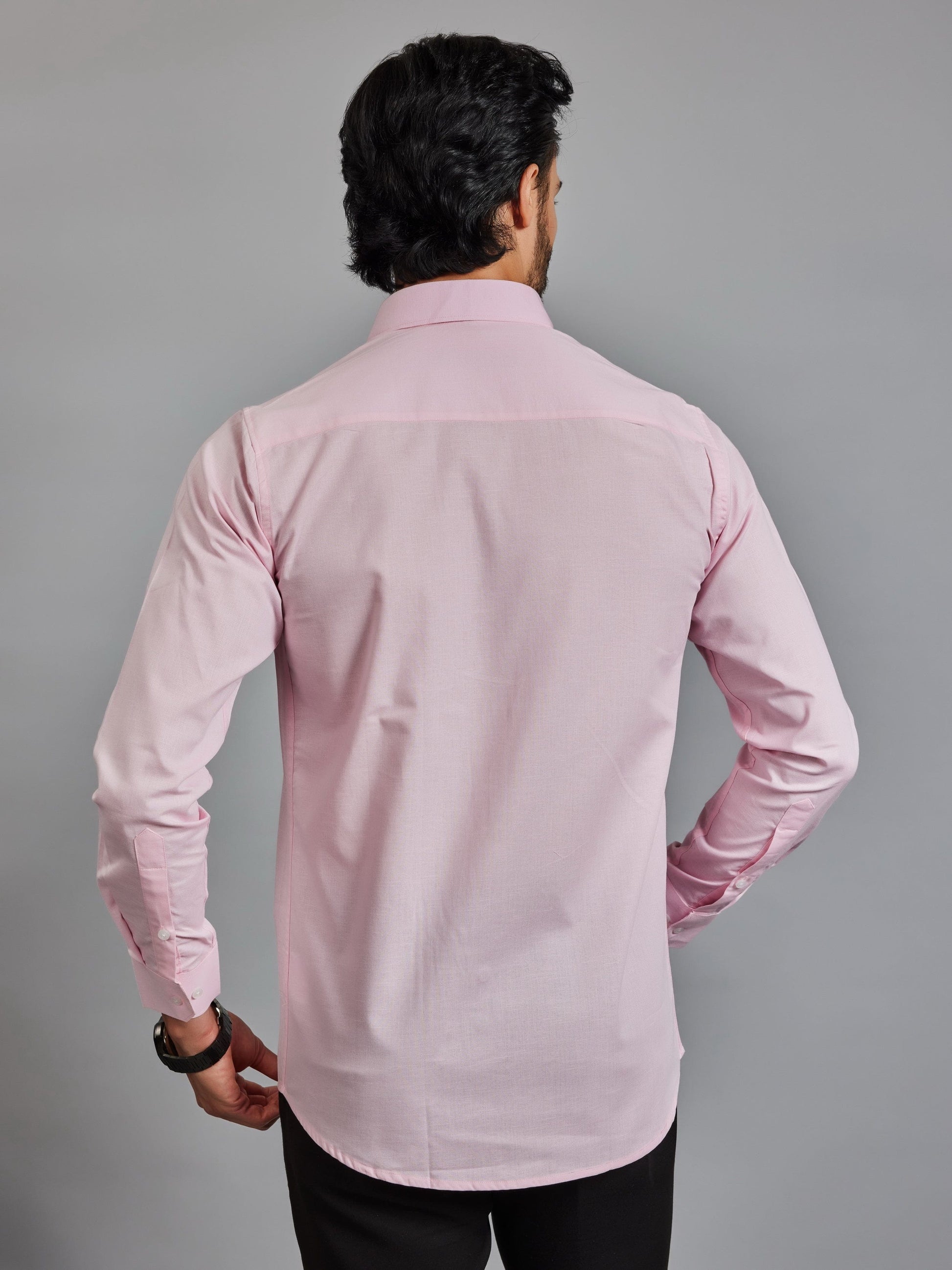 OTFIT Men’s Classic Linen Shirt – Pink (Full Sleeve)